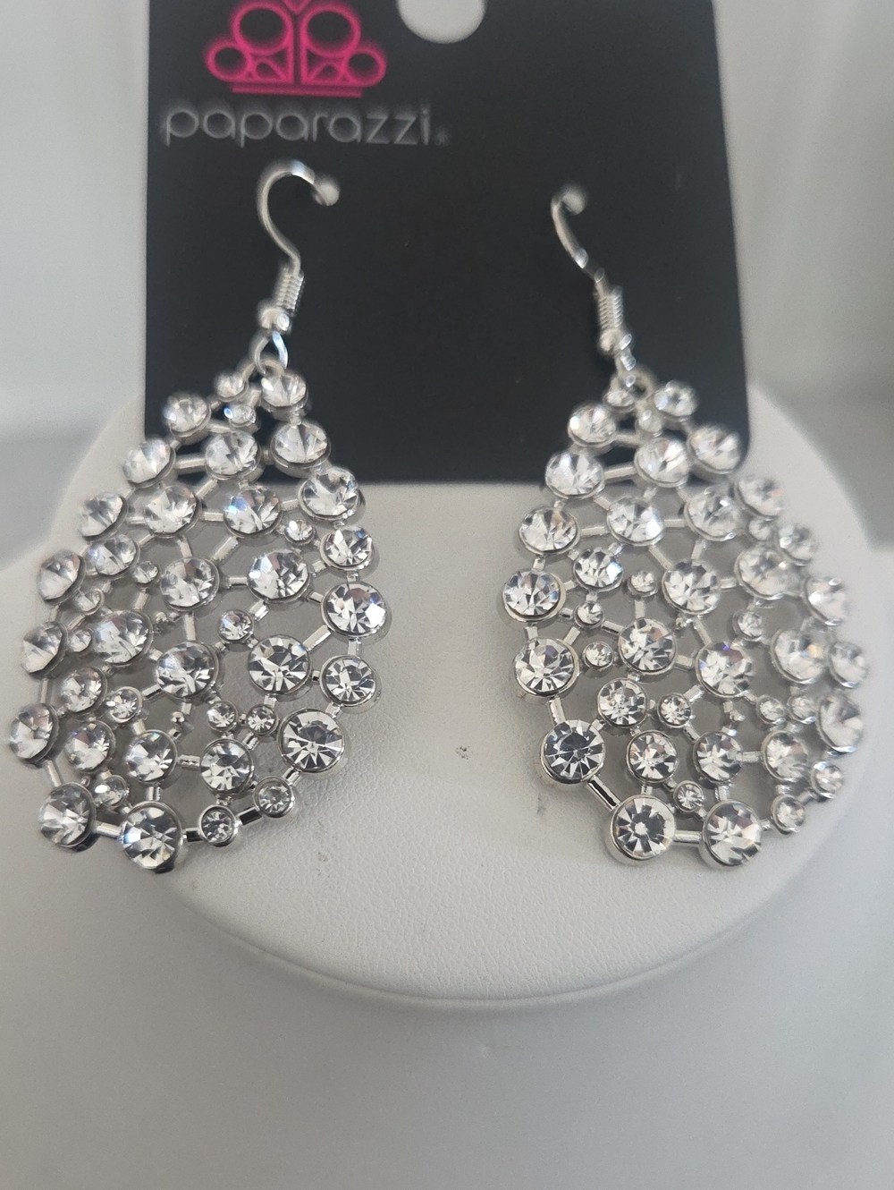 Paparazzi Start With A Bang White Earrings NWT